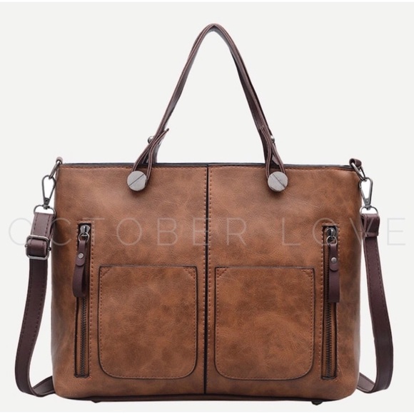 Everlily Rain Handbags - LAST ONE!! Brown Faux Leather Bag